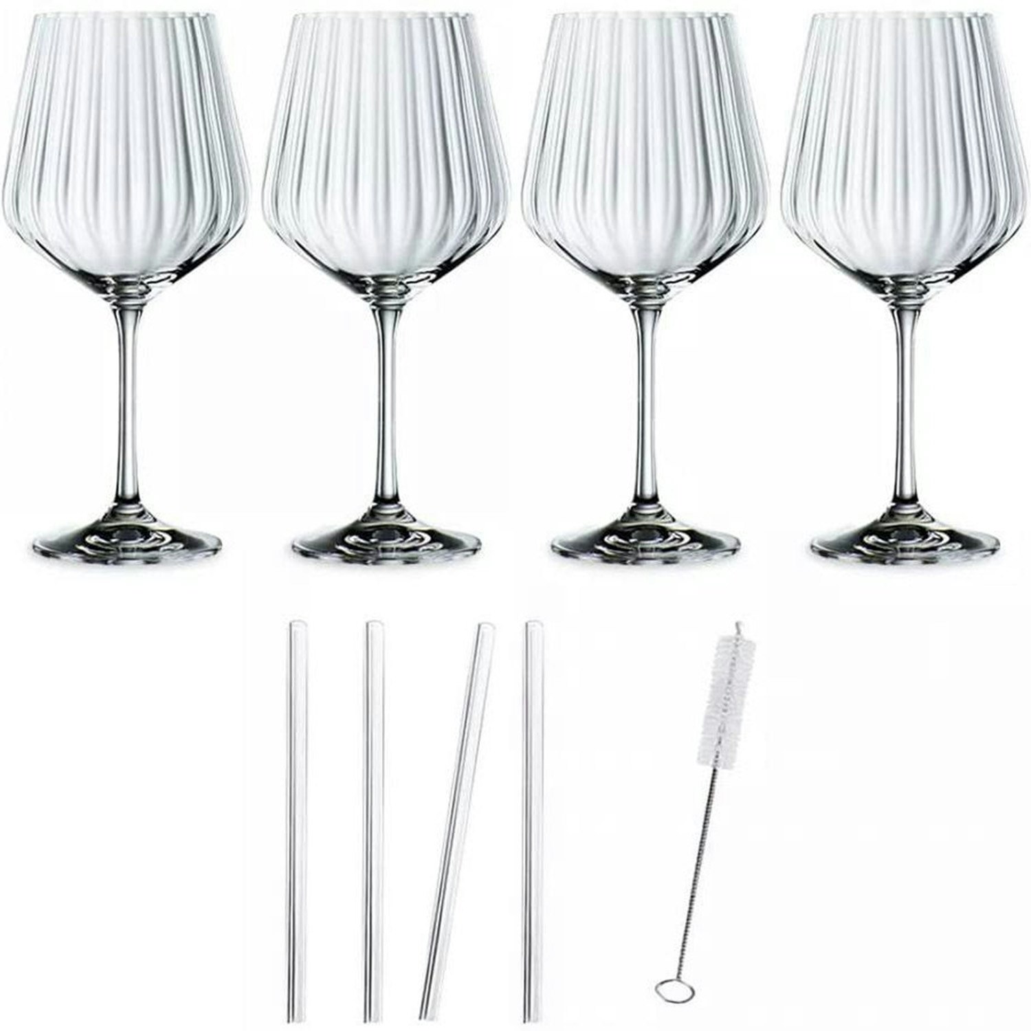 Nachtmann Feel Good Drink Glass With Straw 4-pack - Highball & Longdrink Krystalglas Klar - 103143