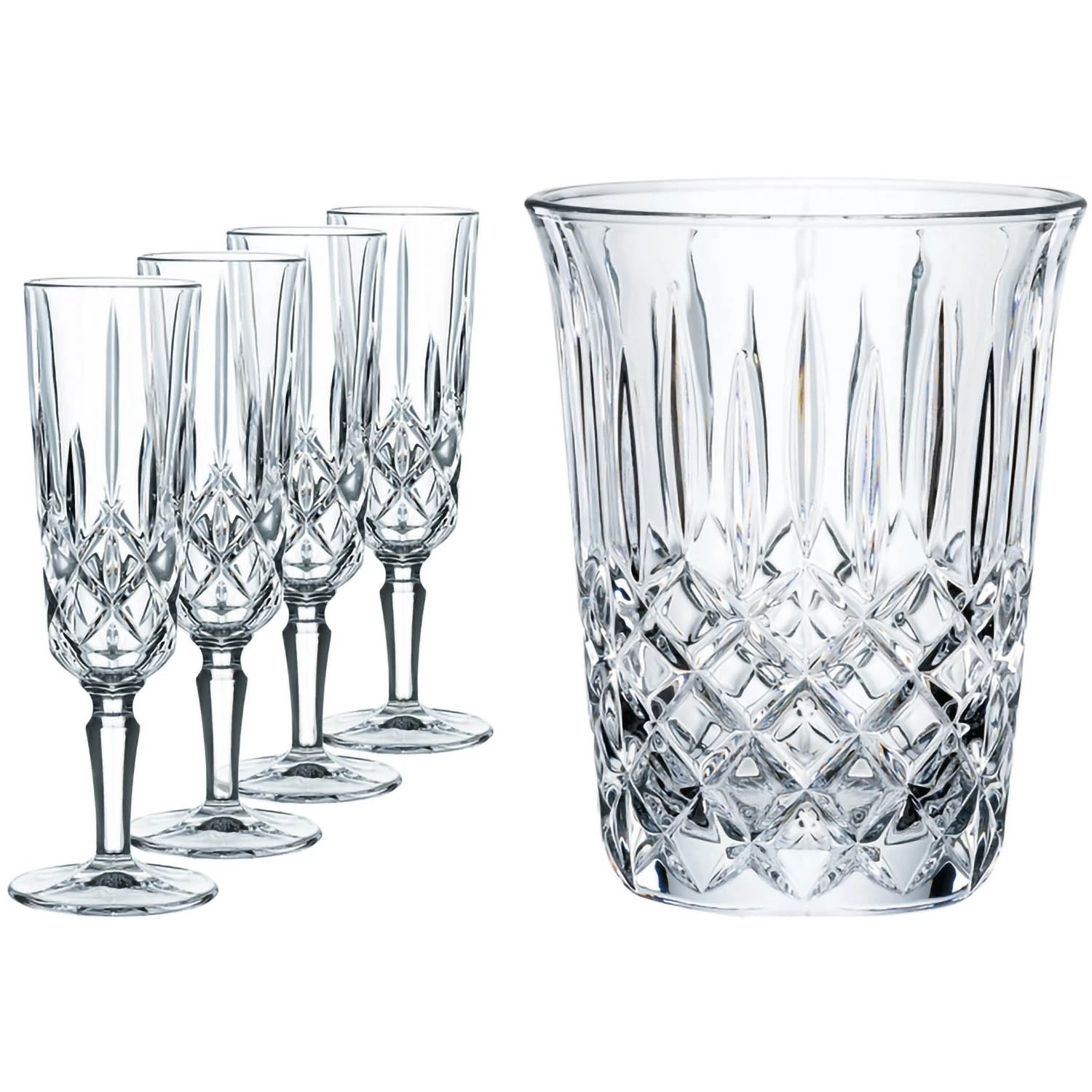 Nachtmann Noblesse Celebration S&aelig;t 5 Dele - Champagneglas Krystalglas Klar - 104364