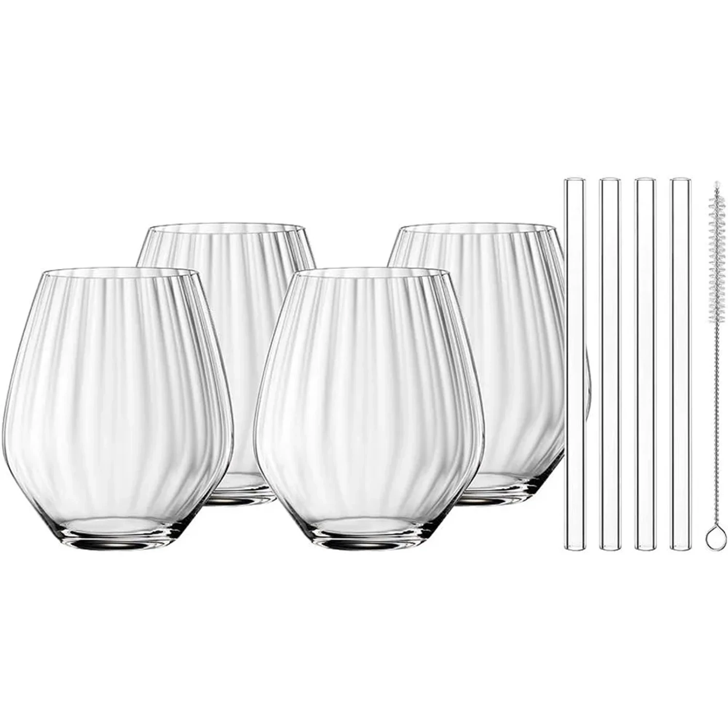Nachtmann Taste Good Glass With Straw 4-pack - Tumblers Krystalglas Klar - 104367