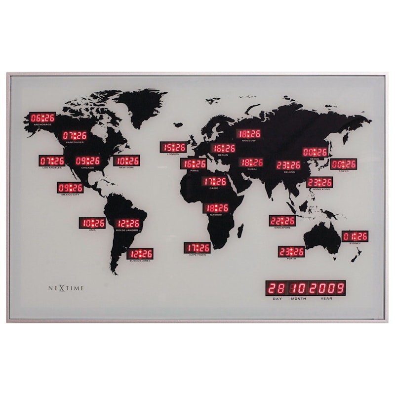 World Time Digit Vægur