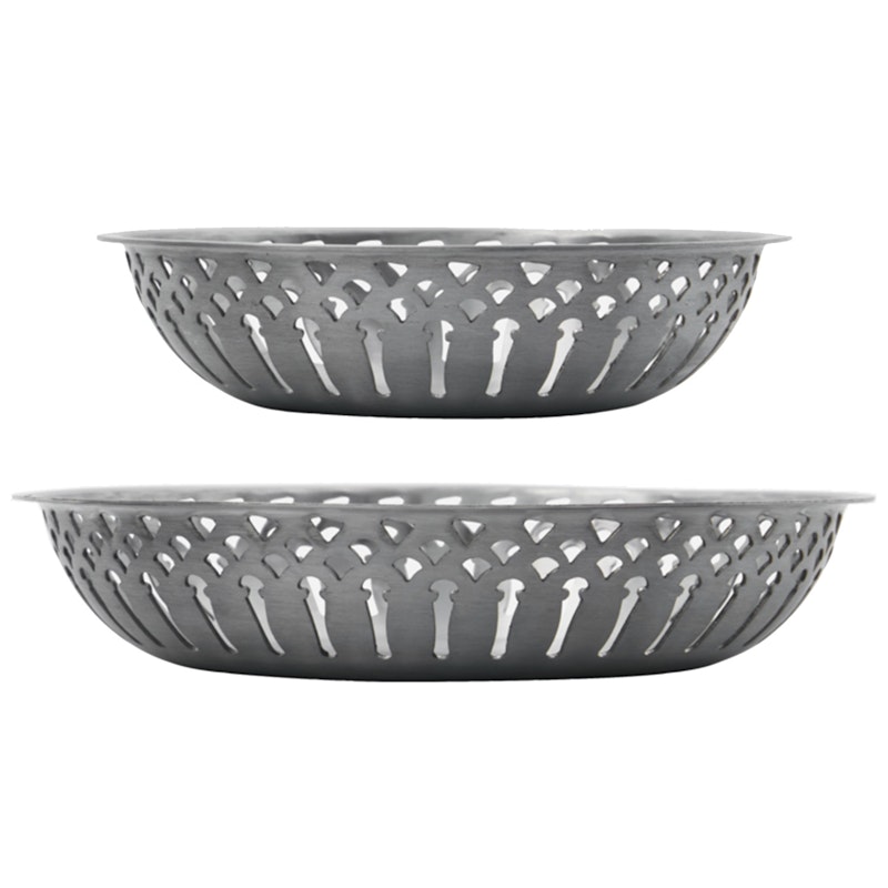 Brødkurv 2-pak, Antique Silver