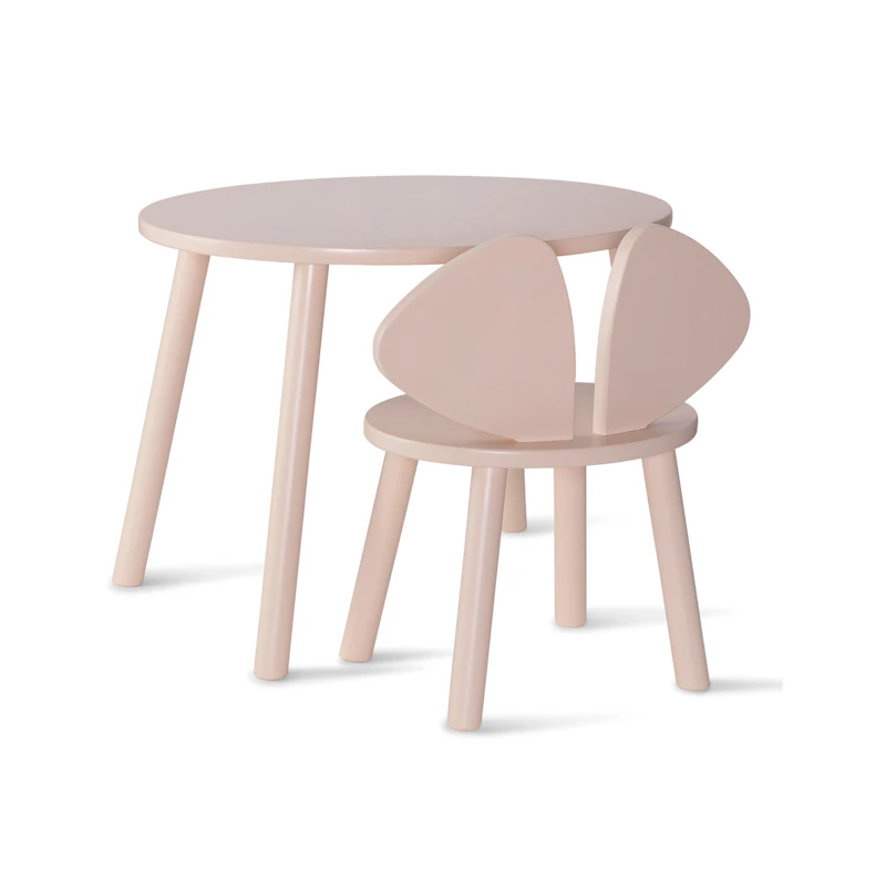 Mouse Sæt Børnestol + bord (6–10 år), Rosa