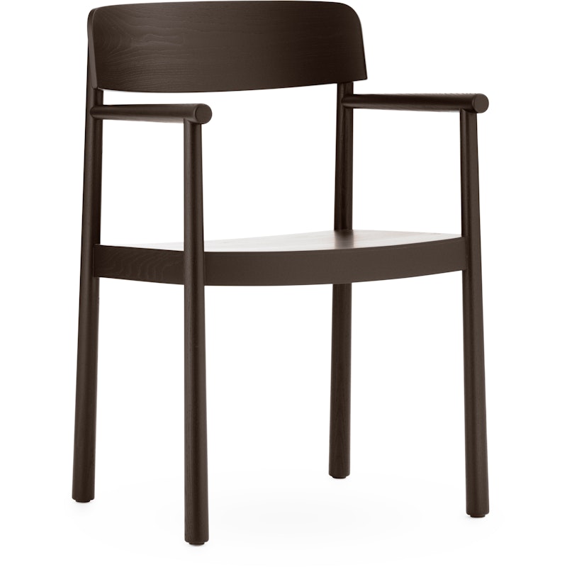 Timb Stol Med Armlæn, Brun