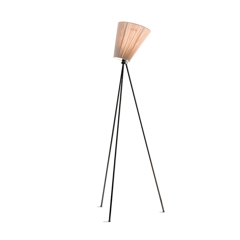 Oslo Wood Gulvlampe, Sort/Beige