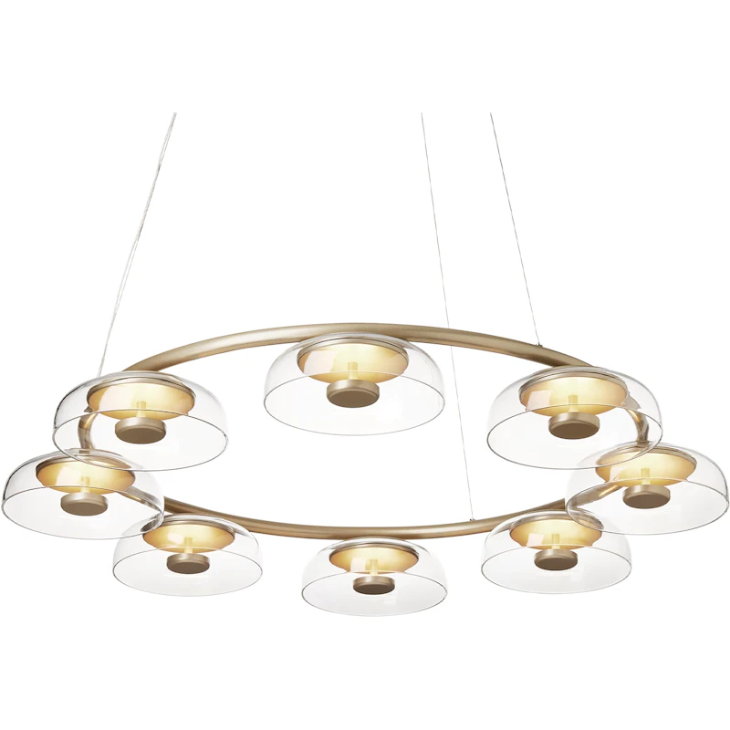 Blossi 8 Lysekrone, Nordic Gold / Klar