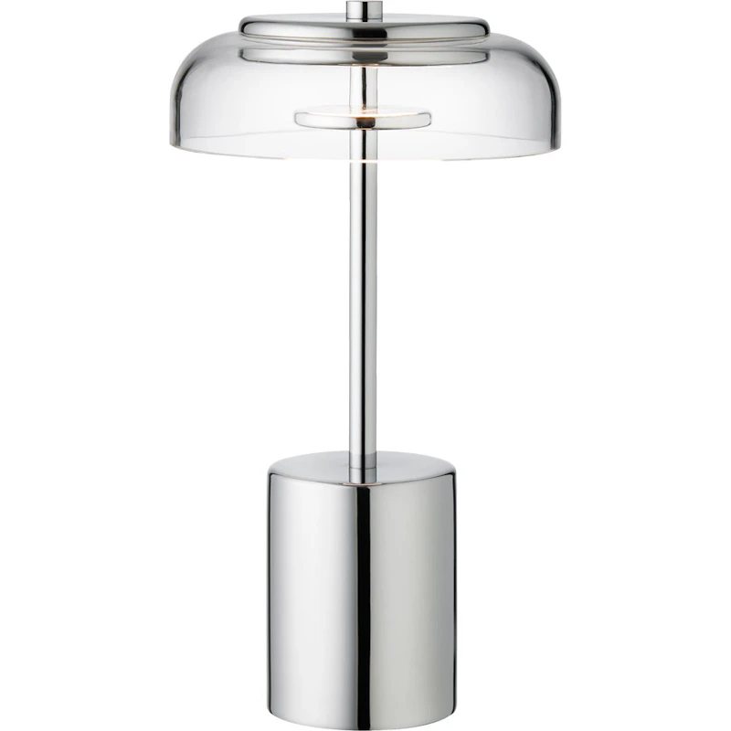 Blossi Mini Bordlampe Bærbar, Krom / Klar