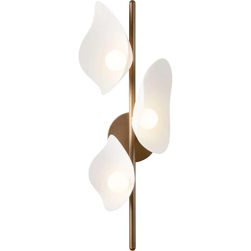 Florii 3 Væglampe, Dark Bronze / Hvid