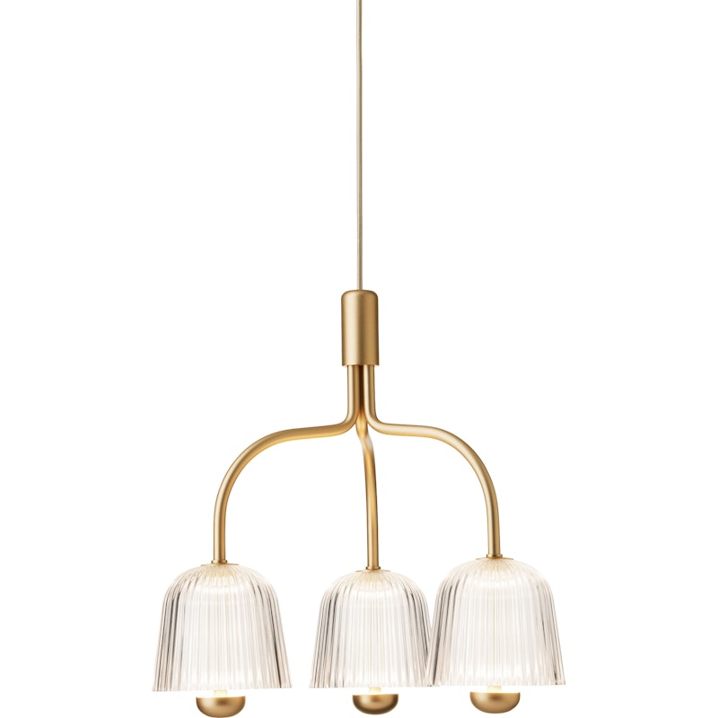 Asteea 3 Lysekrone, Satin Brass / Klar