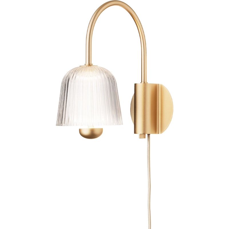 Asteea Væglampe, Satin Brass / Klar