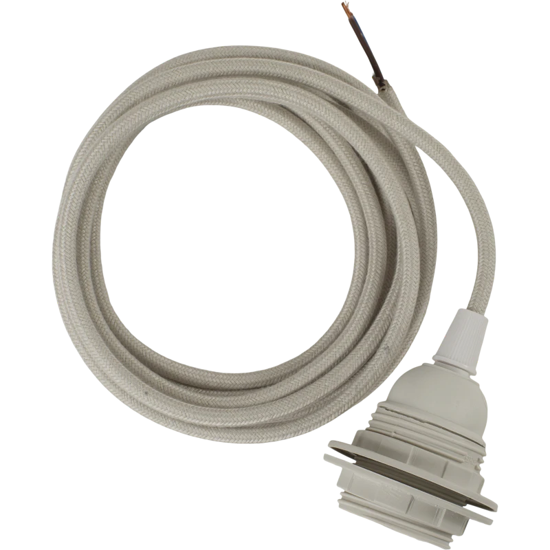 Stofledning Med Fatning, Offwhite