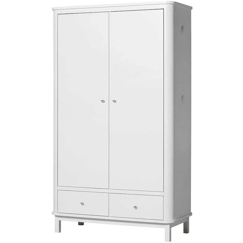 Wood Wardrobe 2 Doors, White