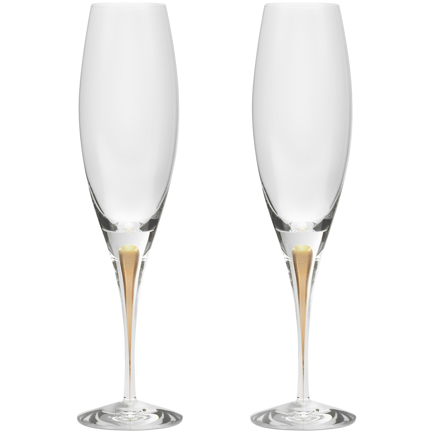 Orrefors Intermezzo Champagneglas 2-pak 26 Cl - Vinglas Mundbl&aelig;st Krystal Guld - 6577494