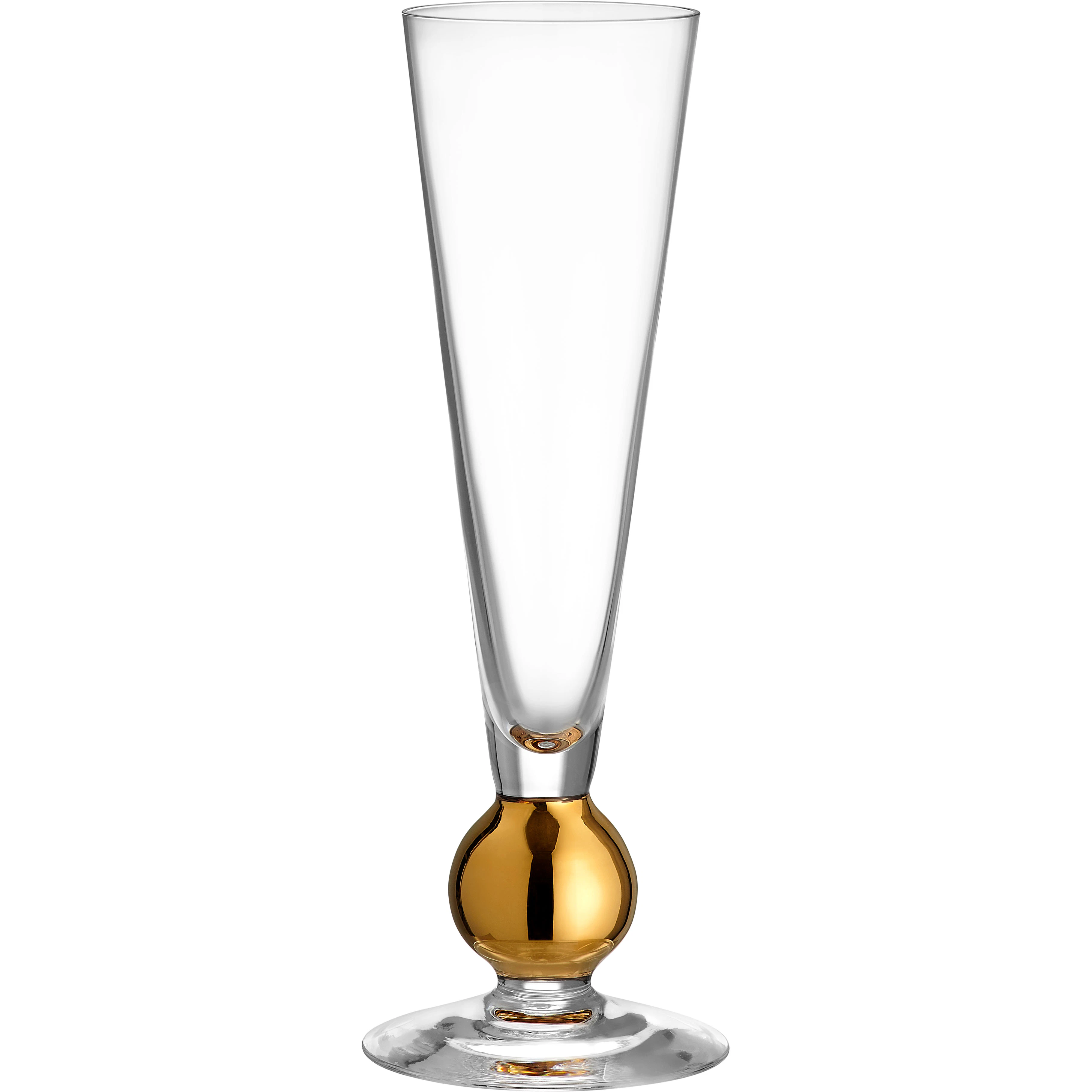 Orrefors Nobel Champagneglas 18 Cl - Champagneglas Mundbl&aelig;st Glas Guld - 6267914