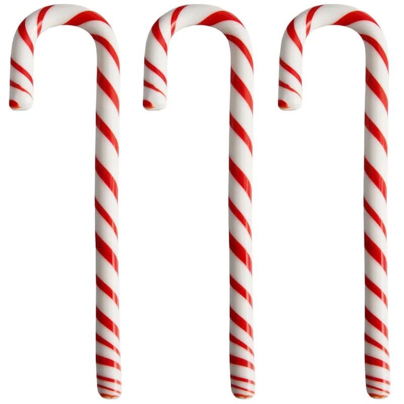 Polka Stick Juledekoration 17 cm 3-pak, Hvid/Rød