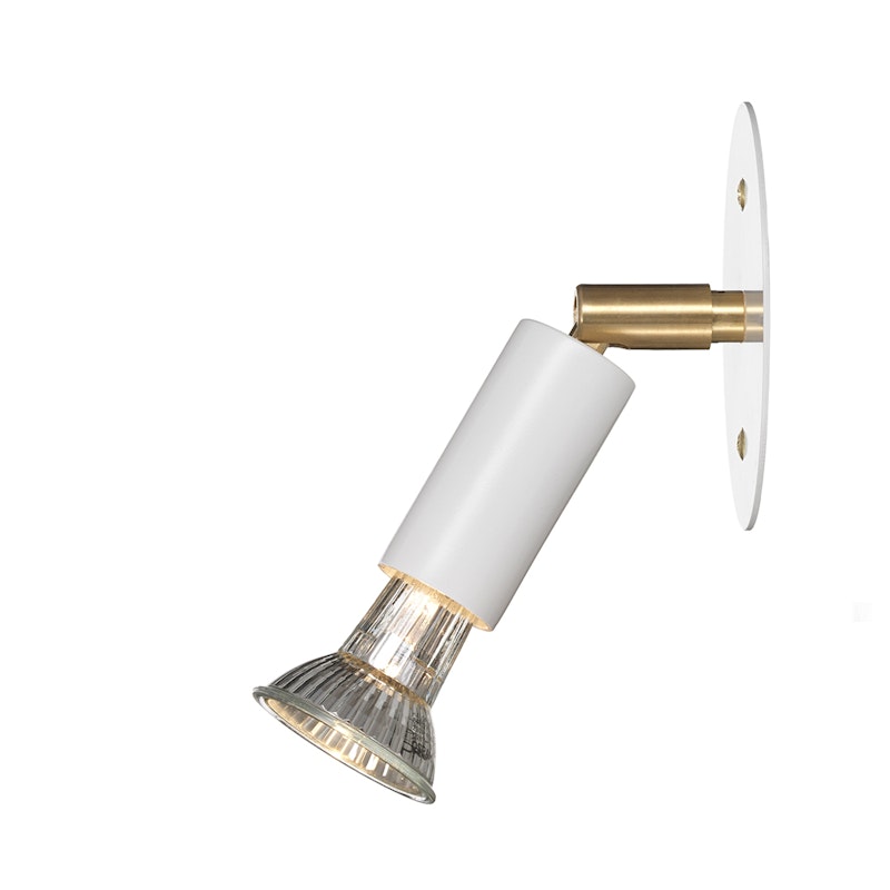 Star 1 Væglampe med Plade, Hvid