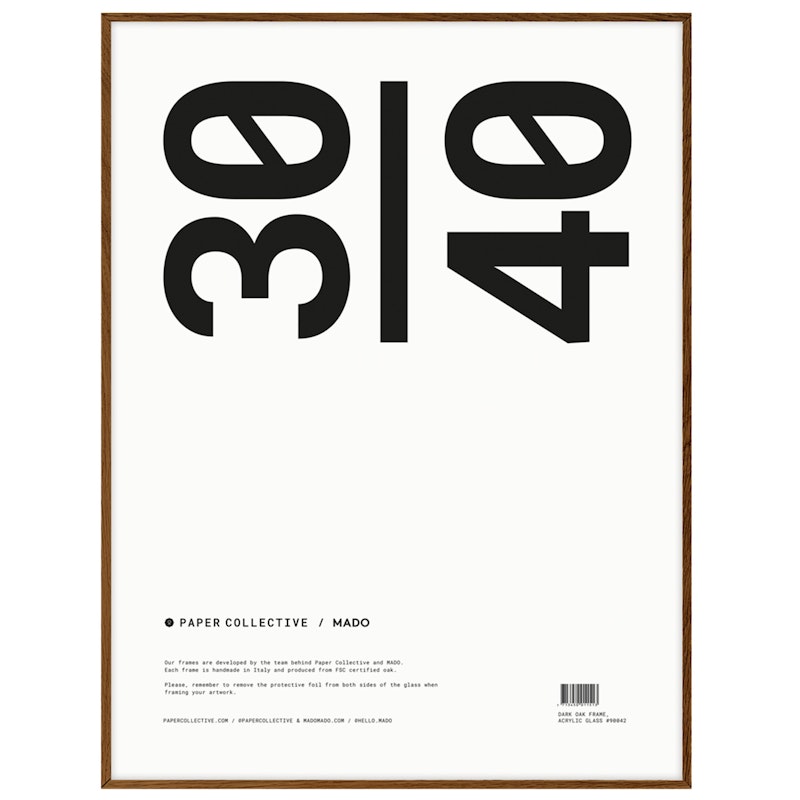 Ramme Mørk Eg / Akrylglas, 30x40 cm