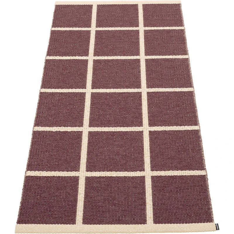 Criss Plastikmåtte Burgundy / Cream, 70x150 cm
