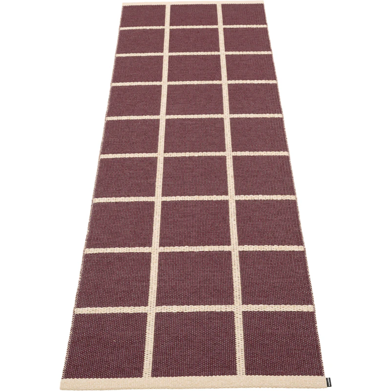 Criss Plastikmåtte Burgundy / Cream, 70x225 cm