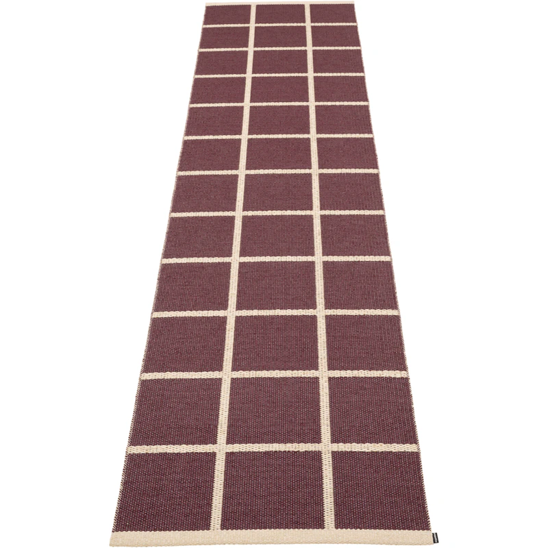Criss Plastikmåtte Burgundy / Cream, 70x300 cm