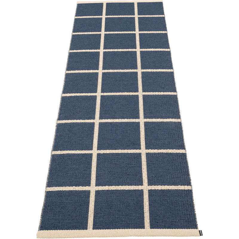 Criss Plastikmåtte Dark Blue / Cream, 70x225 cm