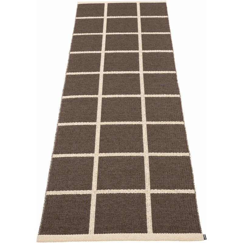 Criss Plastikmåtte Dark Brown / Cream, 70x225 cm
