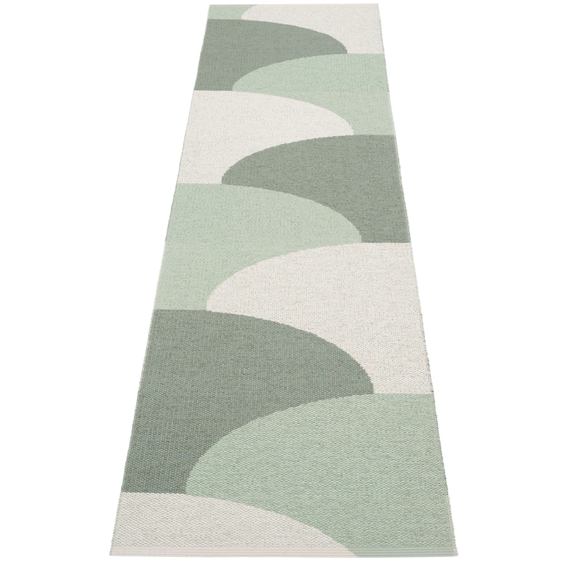 Hill Tæppe 70x270 cm, Army / Misty Mint / Fossil Grey