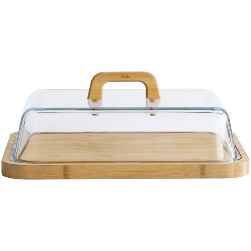 Osteklokke 25x35 cm, Bambus / Glas