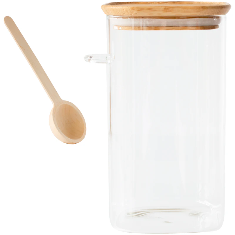 Glaskrukke Med Ske, 1,4 L