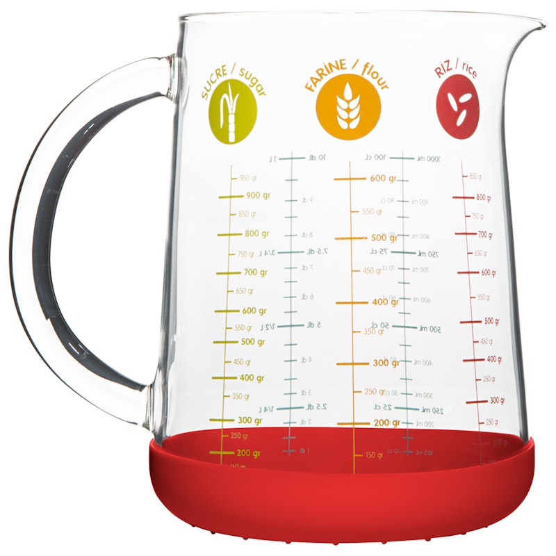 Målekande Glas 1 L, Rød