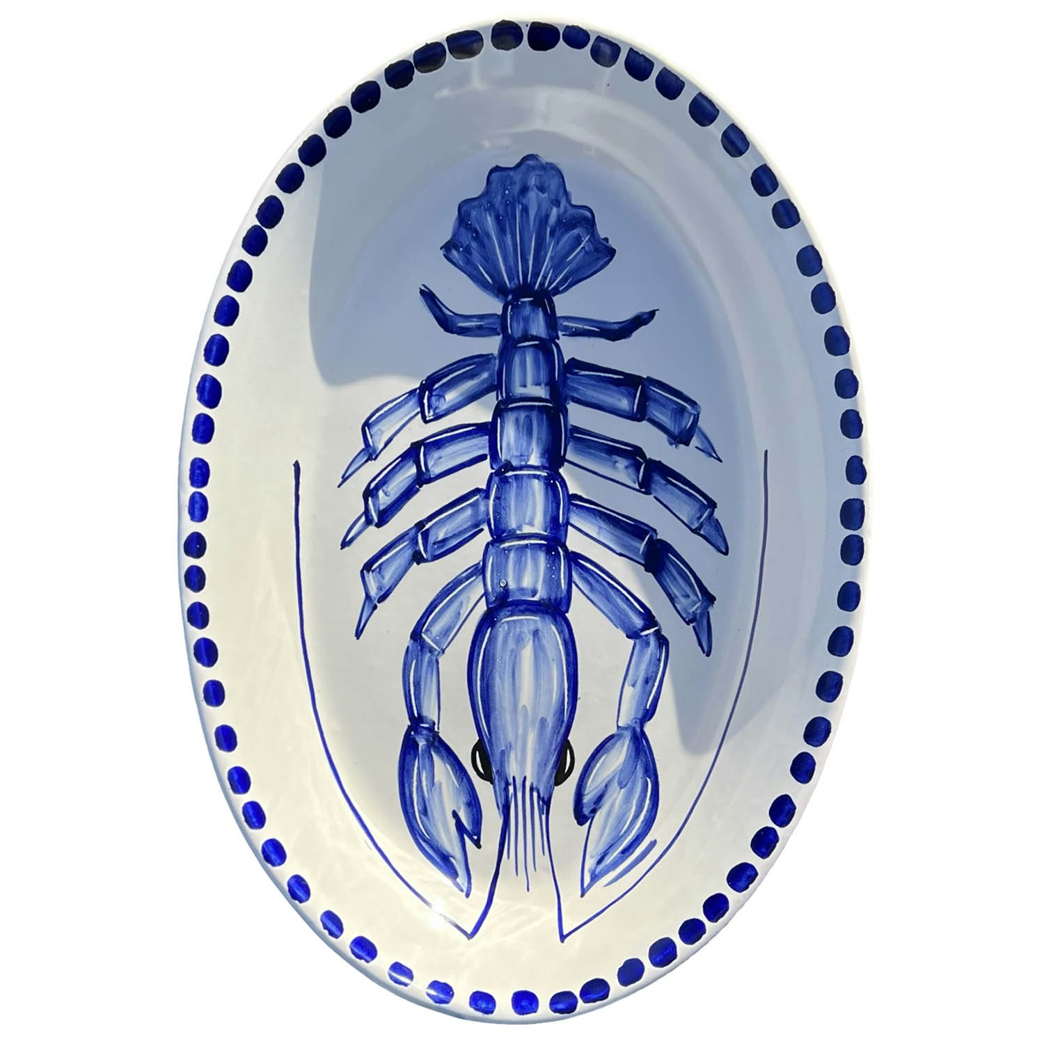 Piccola Home Marina Serveringsfad 26 Cm - Serveringsfad Keramik Bl&aring; - OV26TV-MAR-AR