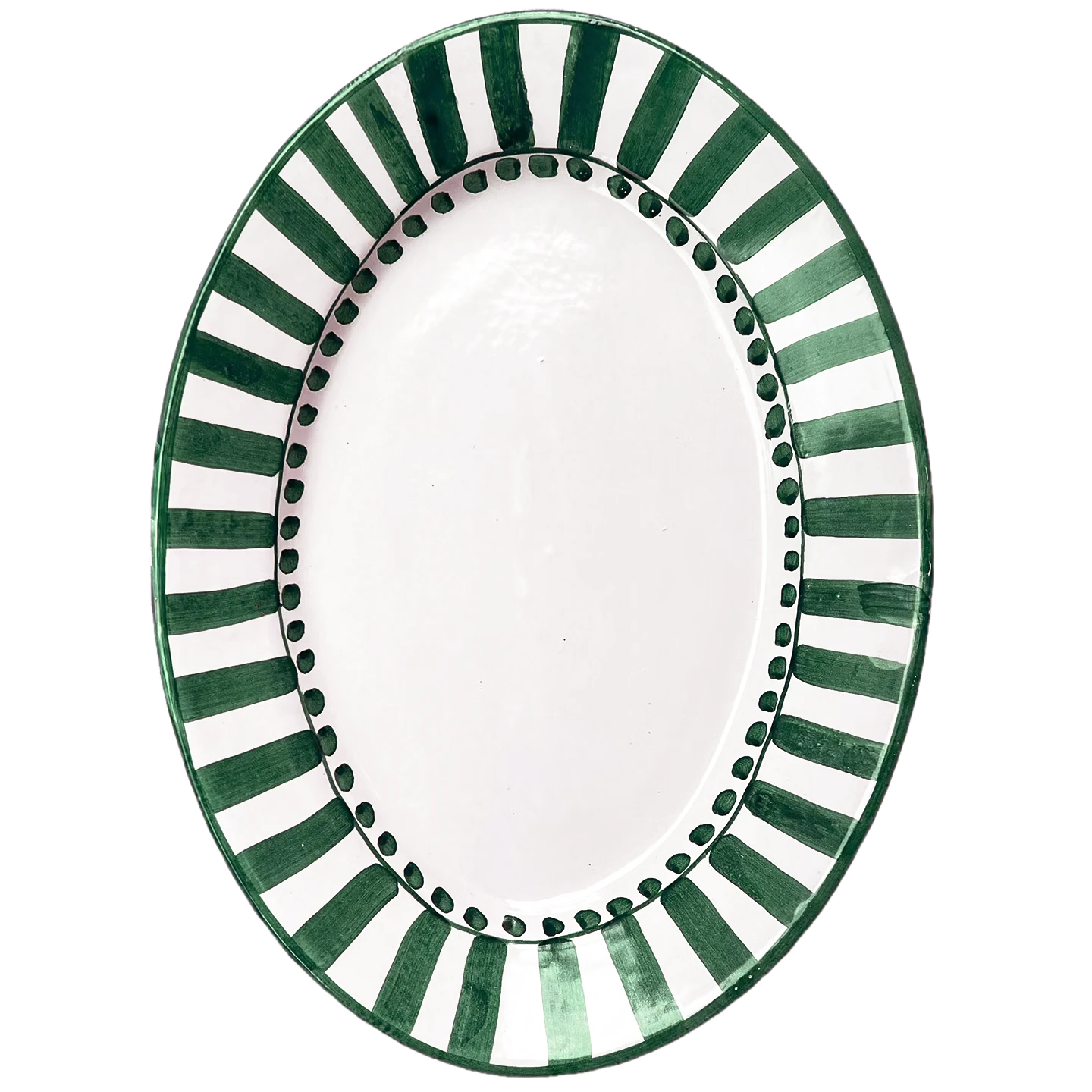 Piccola Home Riviera Serveringsfad Oval 37 Cm t - Serveringsfad Terrakotta Gr&oslash;n - OV3700-RC-LVE