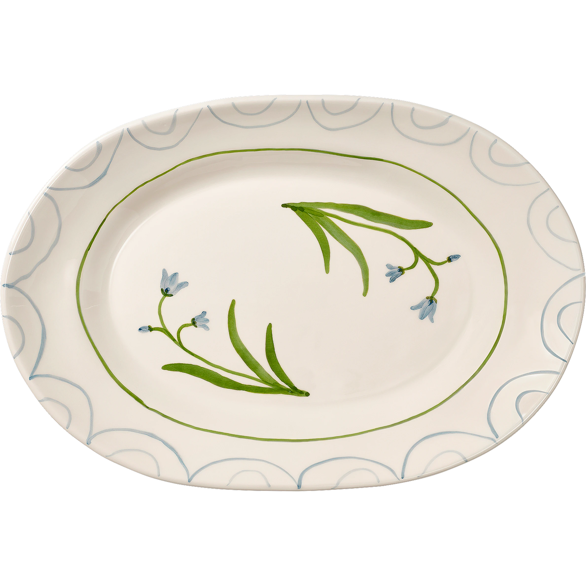 Pick a Poppy Cottage Flower Serveringsfad Blue Bell 26 Cm - Serveringsfad Earthenware Bl&aring; - C06263806SS26-473