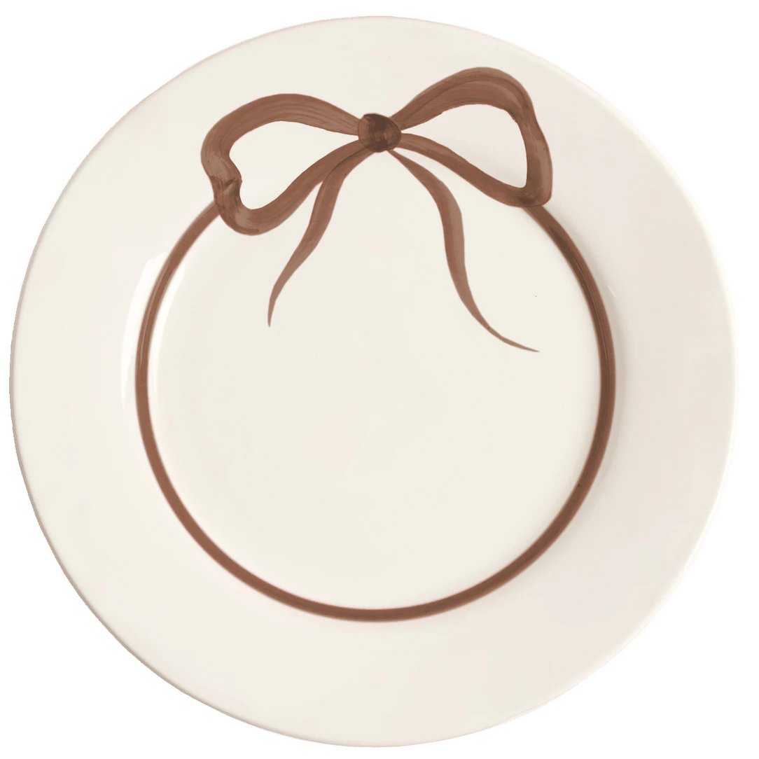 Pick a Poppy Bow Tallerken 28 Cm - Middagstallerkner Lert&oslash;j Brun - C012818AW25-434