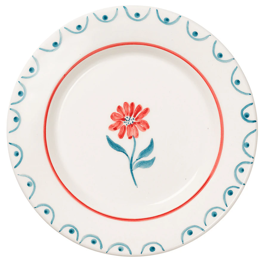 Pick a Poppy Cottage Flower Sidetallerken 22 Cm Teal - Asietter Lert&oslash;j Bl&aring;gr&oslash;n - C022220AW25-417