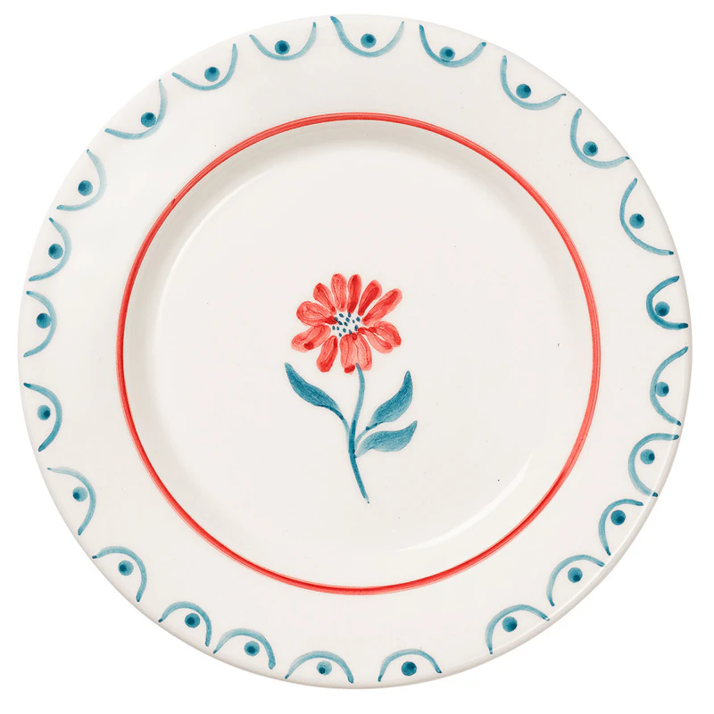 Cottage Flower Sidetallerken 22 cm, Teal