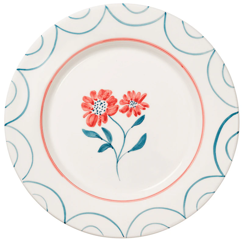 Cottage Flower Tallerken 28 cm, Teal
