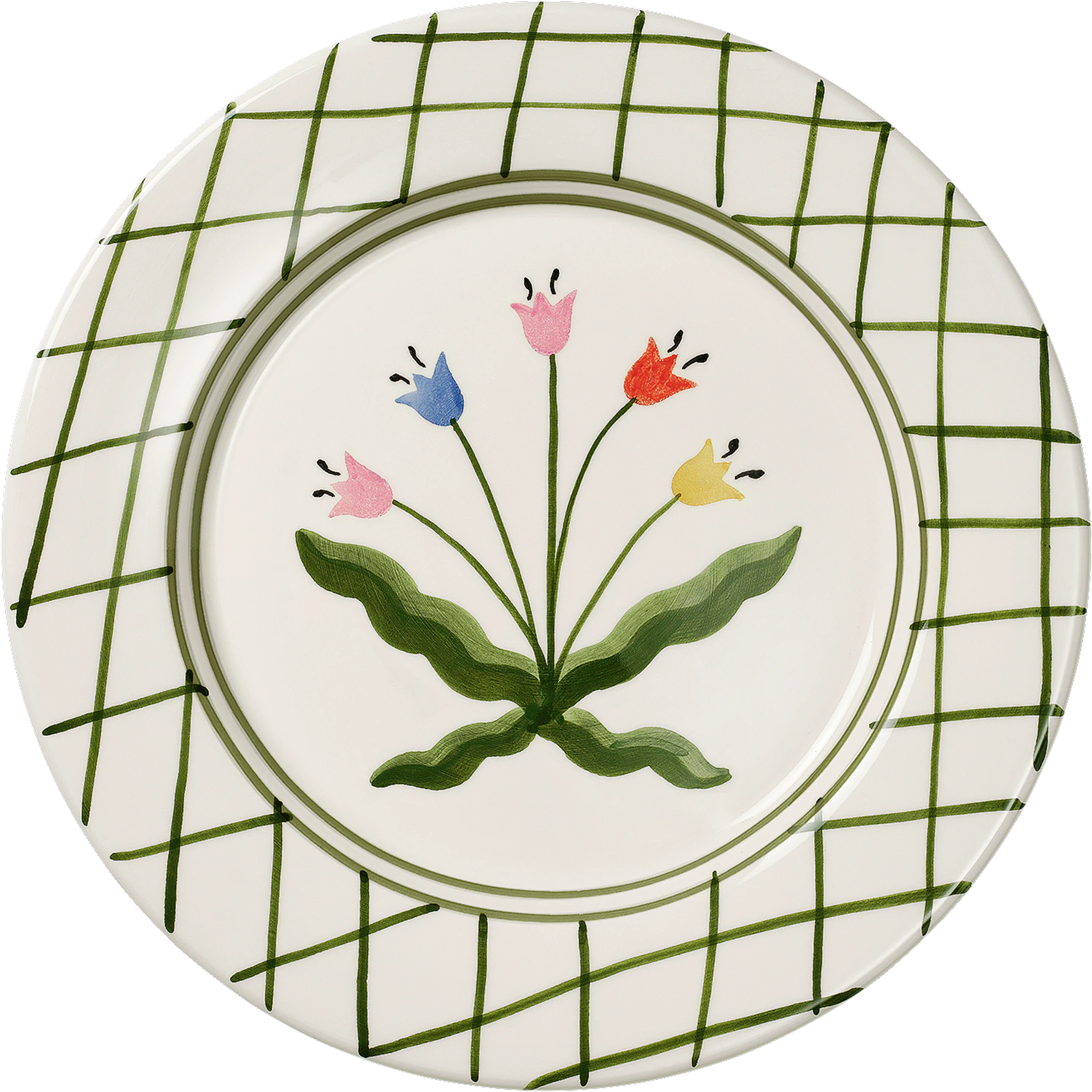 Pick a Poppy Tulip Middagstallerken Madelen M&ouml;llard x 28 Cm - Middagstallerkner Earthenware Gr&oslash;n - C012705SS26-481