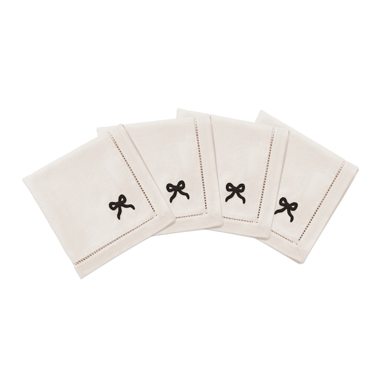 Bow Bomuldsservietter 45x45 cm 4-pak, Sorte