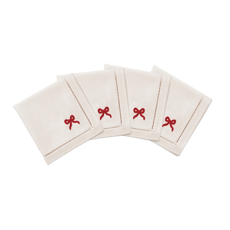 Bow Bomuldsservietter 45x45 cm 4-pak, Røde