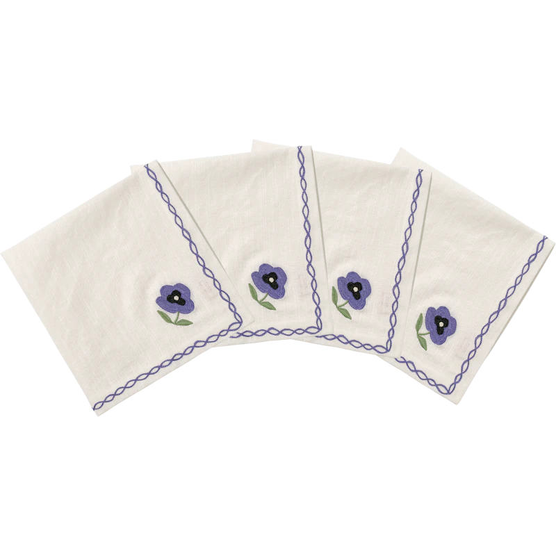 Pansy Serviet Madelen Möllard x Pick a Poppy 4-pak