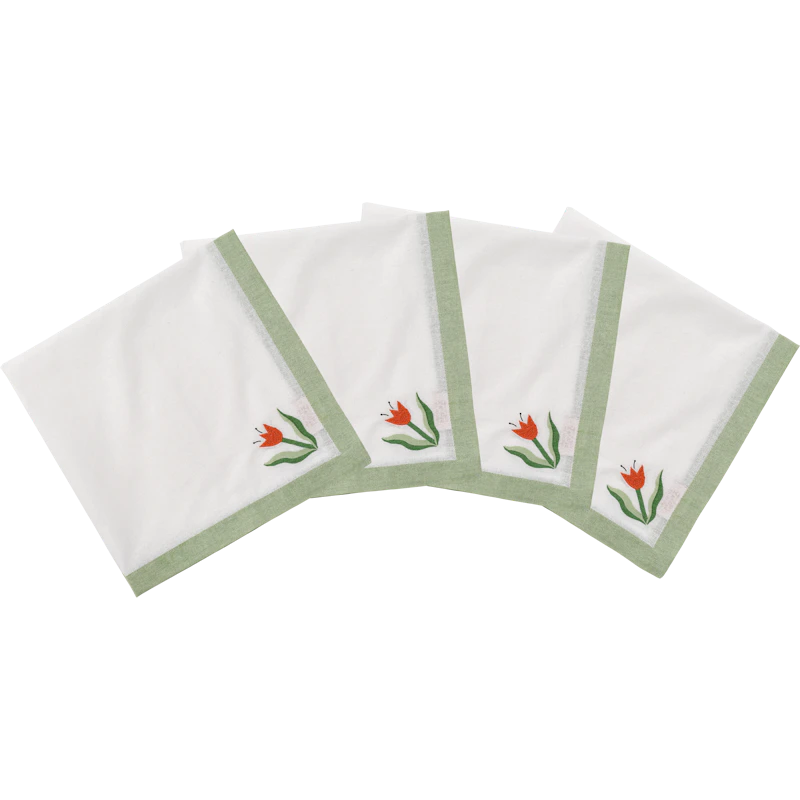 Tulip Serviet Madelen Möllard x Pick a Poppy 4-pak