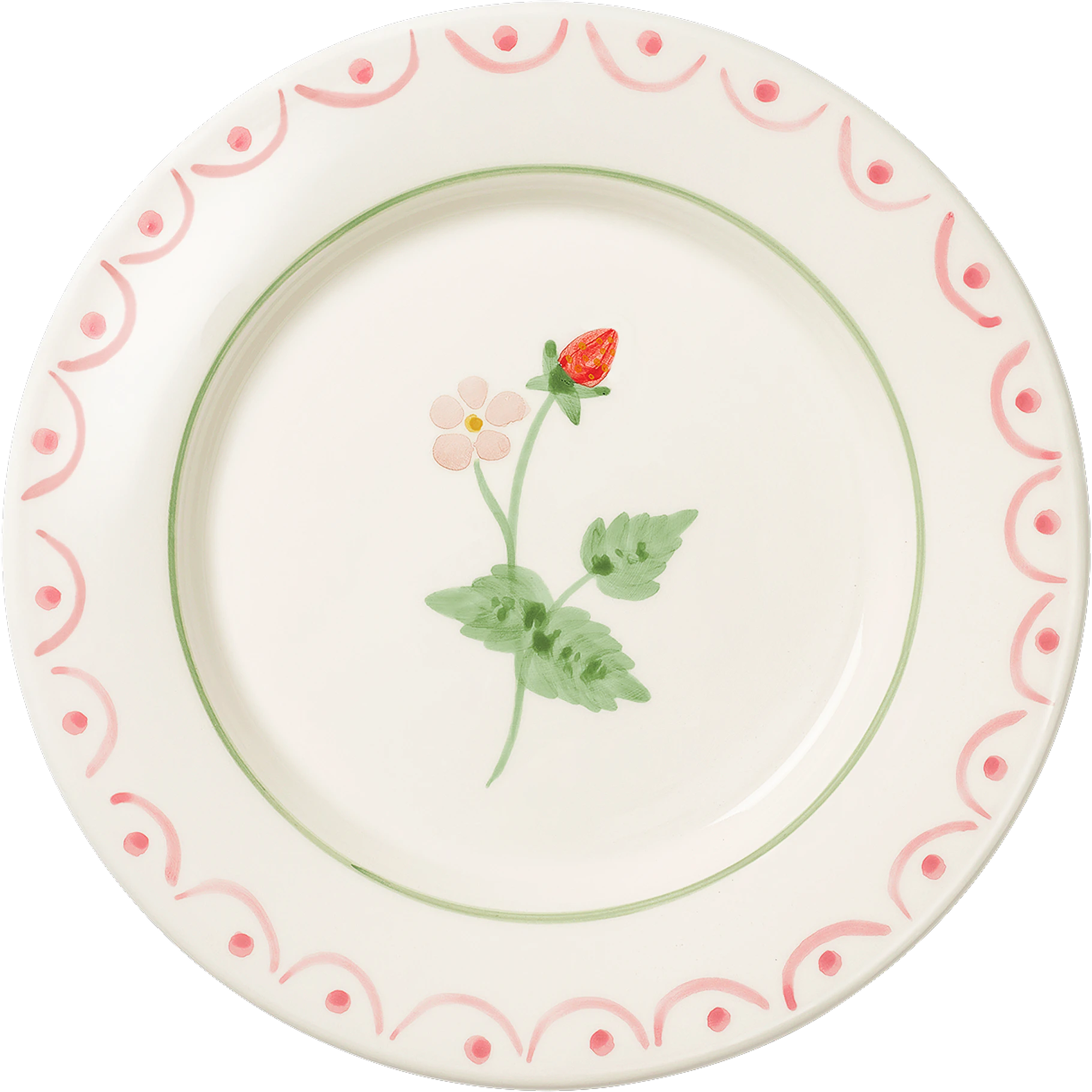 Pick a Poppy Cottage Flower Sidetallerken Wild Strawberry 22 Cm - Asietter Earthenware R&oslash;d - C022113SS26-476
