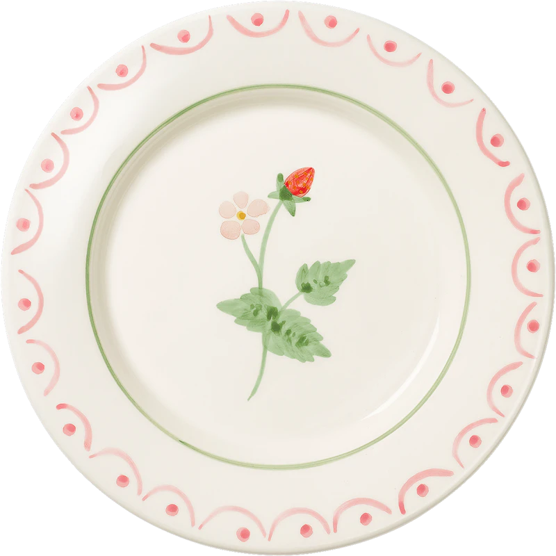 Cottage Flower Sidetallerken Wild Strawberry 22 cm