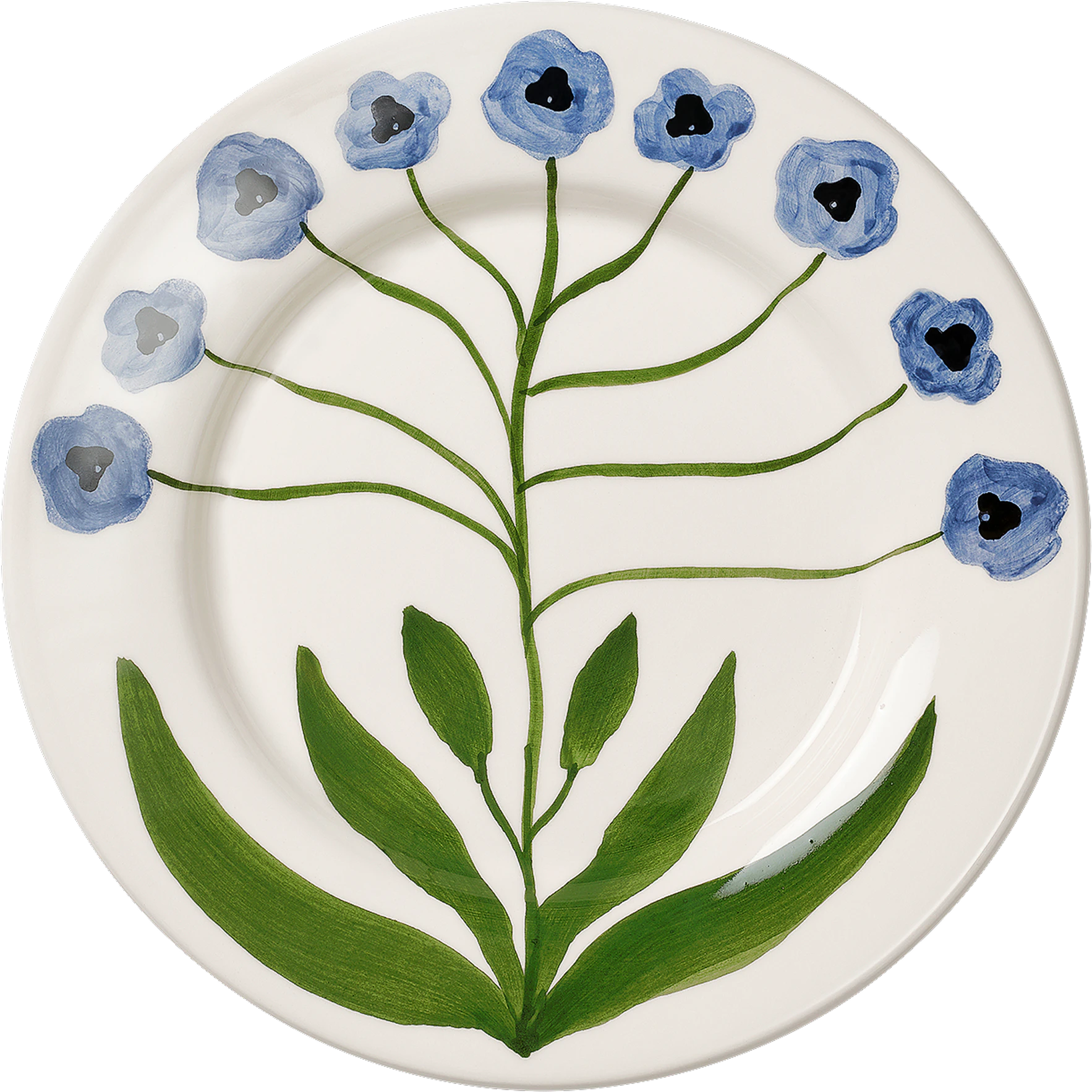 Pick a Poppy Pansy Sidetallerken Madelen M&ouml;llard x 22 Cm - Asietter Earthenware Bl&aring; - C022101SS26-479