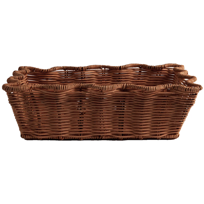 Scallop Kurv 20x30 cm, Mørkebrun
