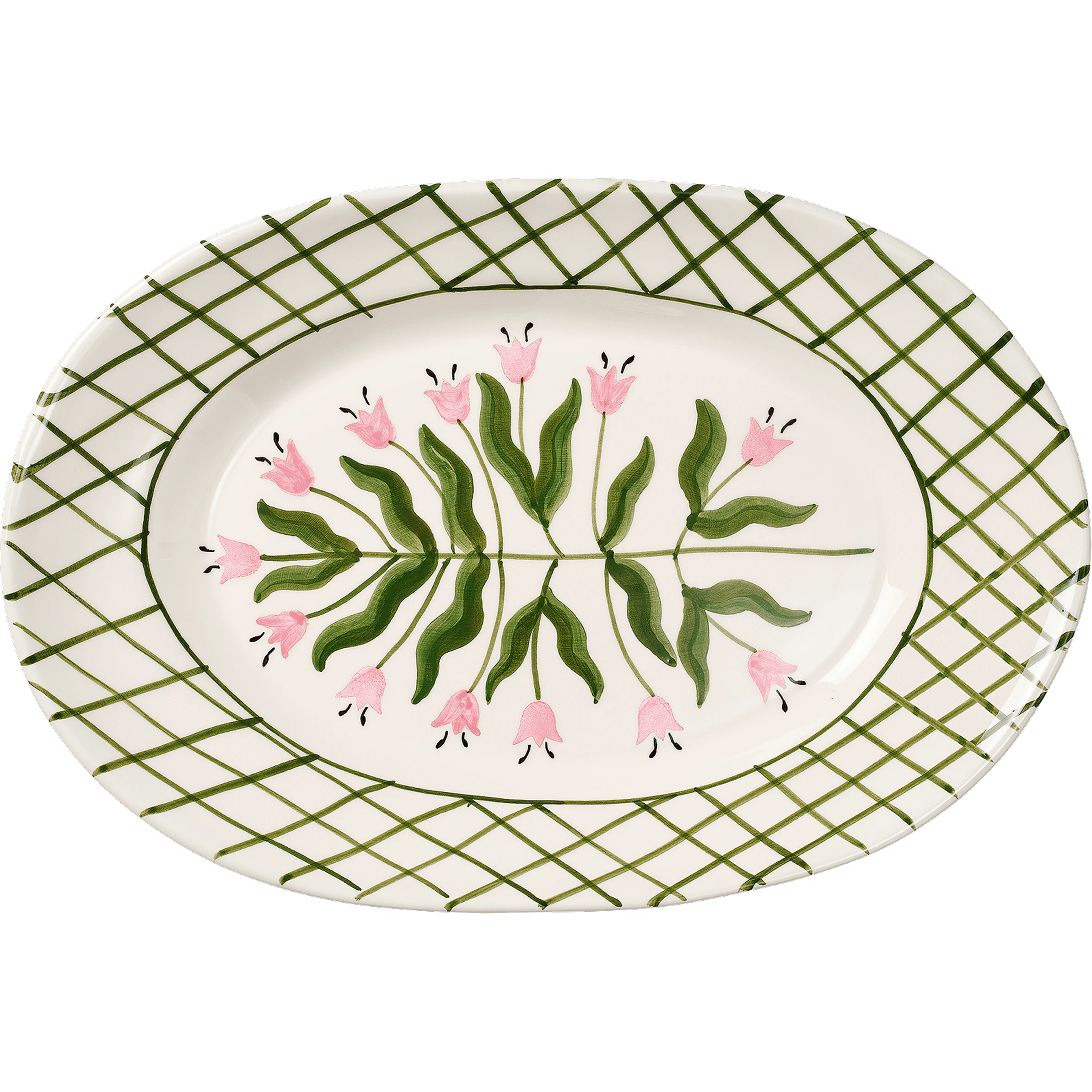 Pick a Poppy Tulip Serveringsfad Madelen M&ouml;llard x 26 Cm t - Serveringsfad Earthenware Gr&oslash;n - C06263805SS26-485