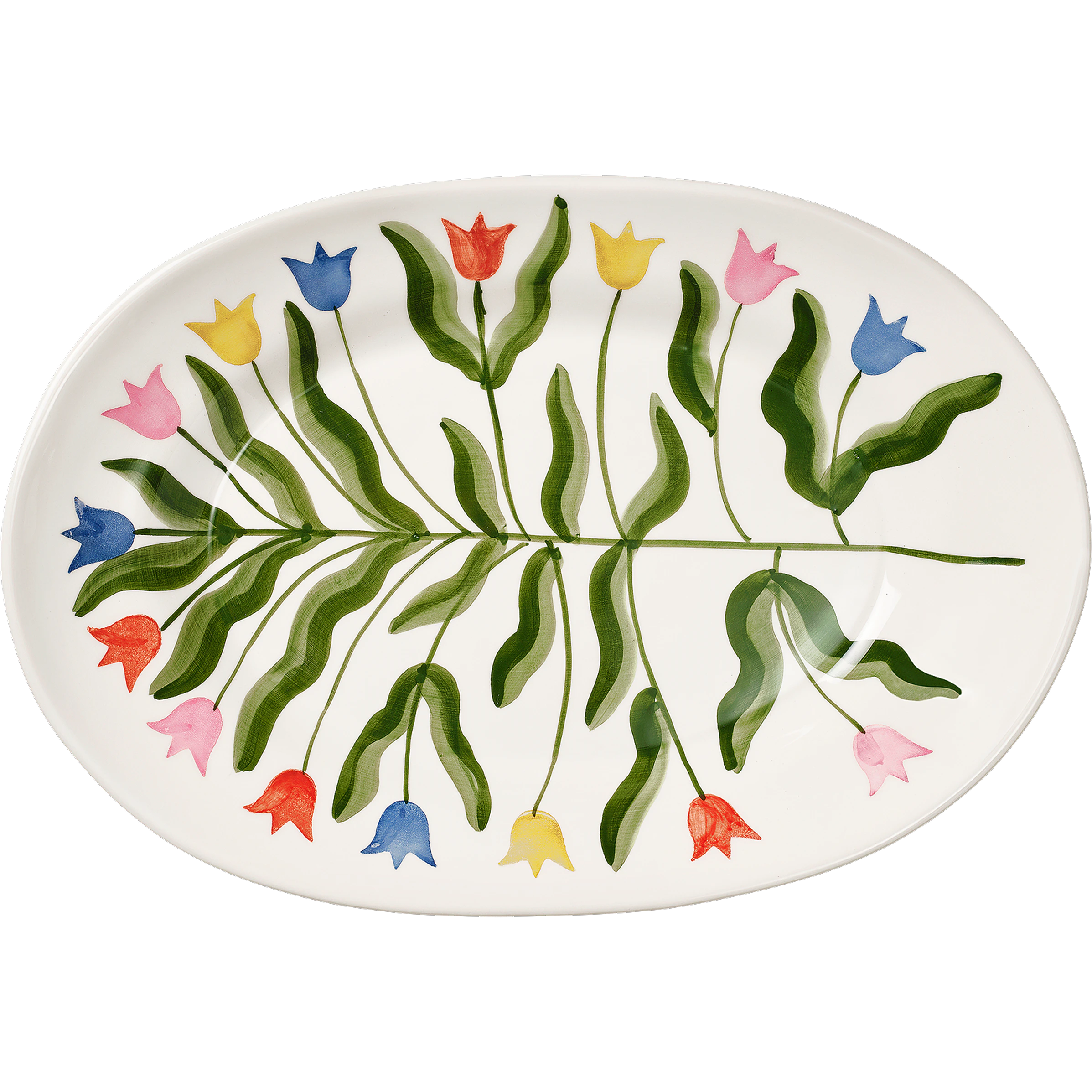 Pick a Poppy Tulip Serveringsfad Madelen M&ouml;llard x 26 Cm - Serveringsfad Earthenware Gr&oslash;n - C06263828SS26-486