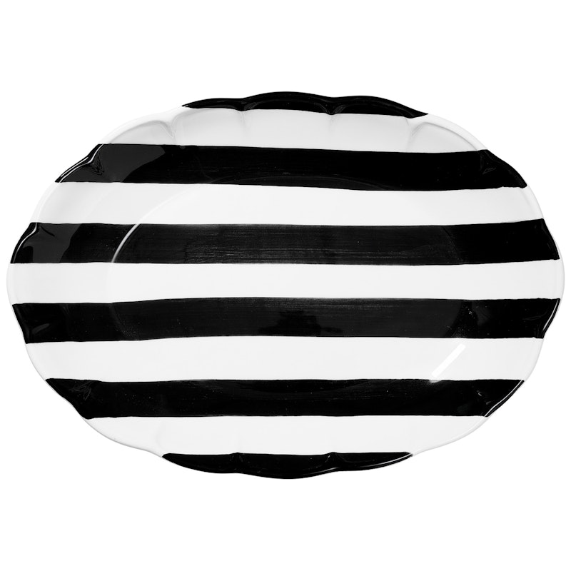 Stripe Serveringsfad 36 cm, Sort