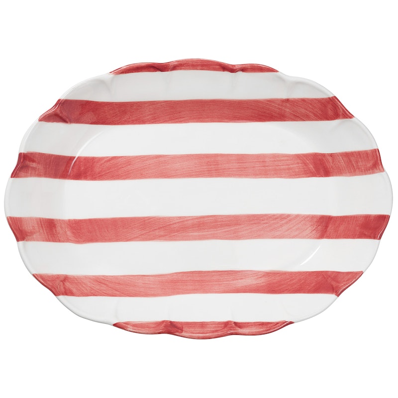 Stripe Serveringsfad 36 cm, Rødt