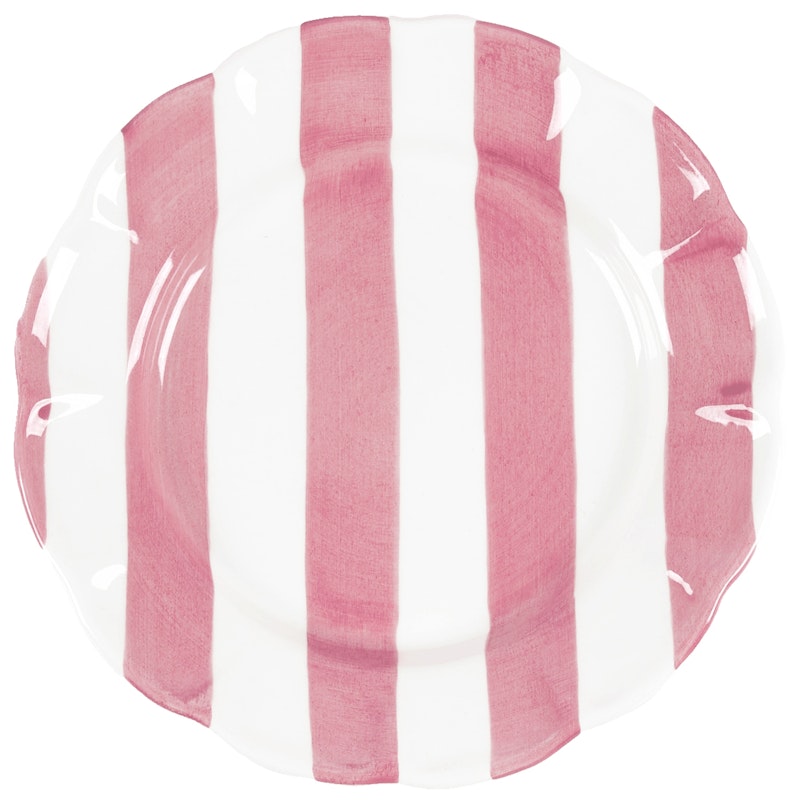 Stripe Sidetallerken 22 cm, Mørk Pink